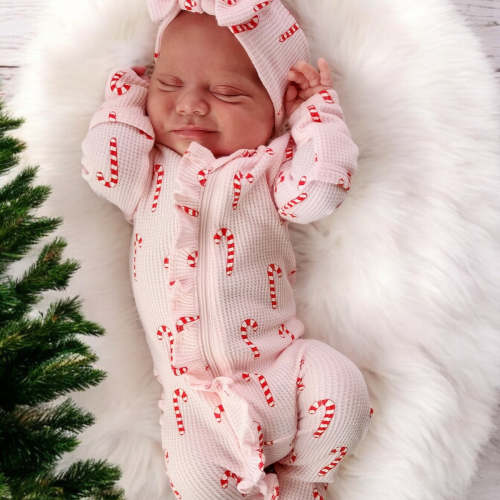Candy cane Newborn pink