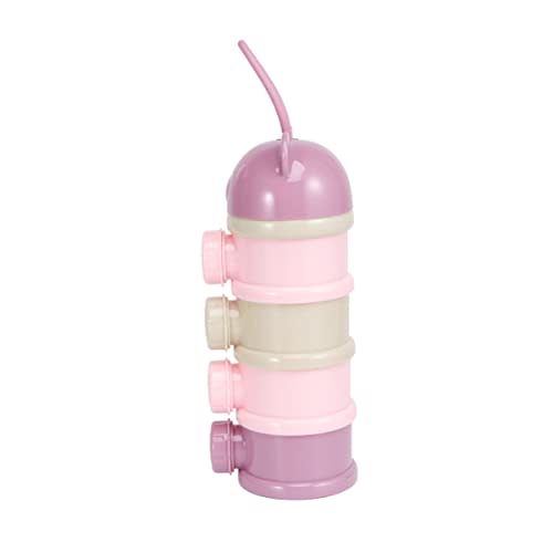 4 Layers Baby Milk Powder Formula Dispenser, Infant Milk Powder Box Stackable Food Snacks Storage Box Formula Container for Travel (Violet)