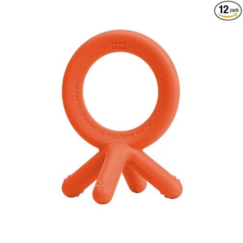 Comotomo Silicone Baby Teether, Orange
