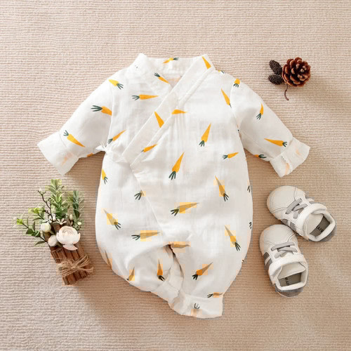 Baby Carrot White Kimono Romper
