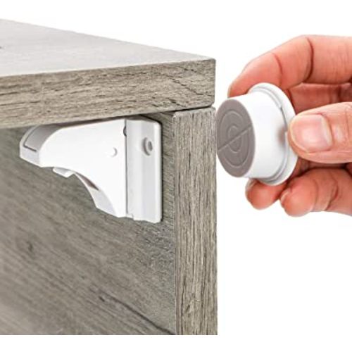 Safety Locks, Magnetic Safety Locks, Invisible Safety Latch Lock for Cupboard, Cabinet and drawer, Child Proof, Easy to Install Kit, With Extra 3M Adhesive Tapes,10 Locks 2 Keys