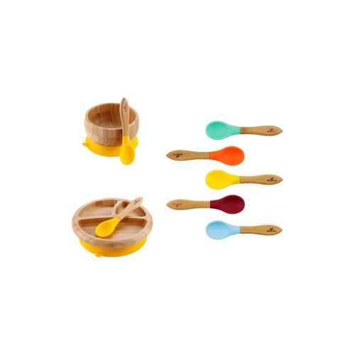 Avanchy The Rainbow Baby Feeding Gift Set, Yellow