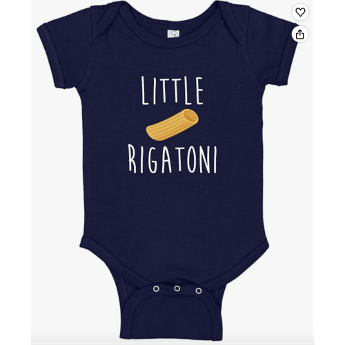 Italian Pasta Baby One Piece Bodysuit Or Toddler Shirt Funny Little Rigatoni Italian Food Newborn Outfit
