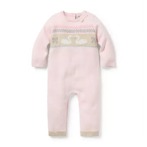 Baby Pink Watermelon Baby Swan Fair Isle One-Piece by Janie and Jack