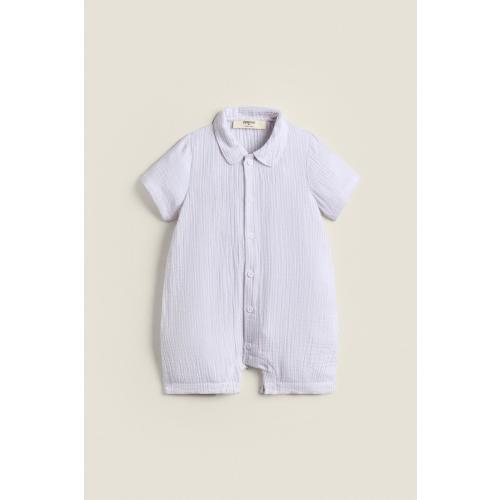 CHILDREN’S MUSLIN ROMPER - Taupe gray | ZARA United States