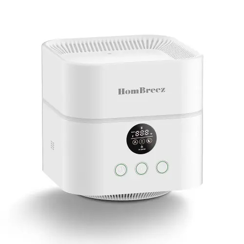 Air Purifier and Humidifier Combo for Bedroom, Covers Up to 200ft², H13 True HEPA Filter, 500ML Water Tank, Quiet Cool Mist Top Fill Essential Oil Diffuser for Baby, Pet Room, White