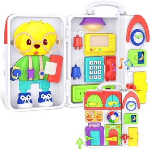 20-in-1 Montessori Busy Board Toy for Toddlers 1-3, Educational Learning Gift for 1 2 3 Year Olds