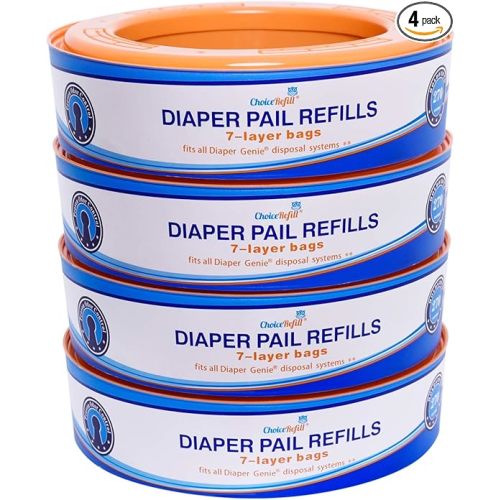 Compatible with Diaper Genie Pails, 4-Pack, 1080 count - 270 Count (Pack of 4)