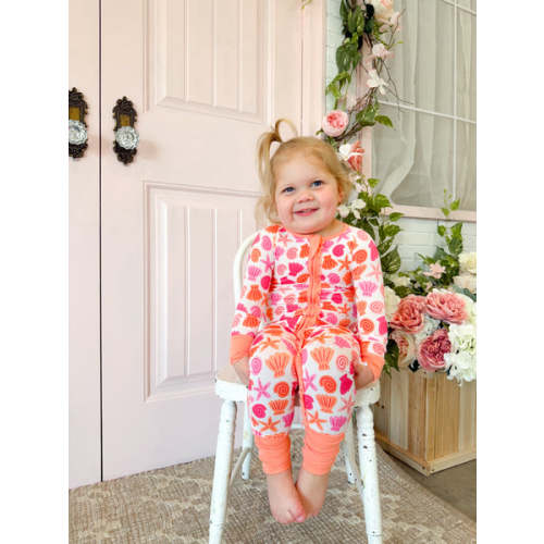 Pink Seaside Ruffle Romper