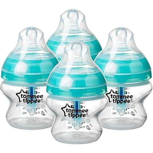 Tommee Tippee Anti-Colic Baby Bottles, Slow Flow Breast-Like Nipple and Unique Anti-Colic Venting System (9oz, 4 Count)