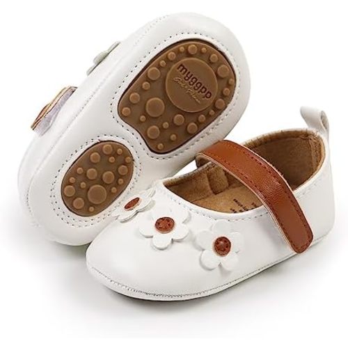 Baby Girls Mary Jane Flats with Bowknot Floral Princess Wedding Dress Shoes Soft Newborn Infant Crib First Walkers Prewalker