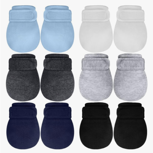 Newcotte Adjustable Baby Mittens No Scratch Newborn Cotton Breathable Gloves Warm Baby Mitts for Boys