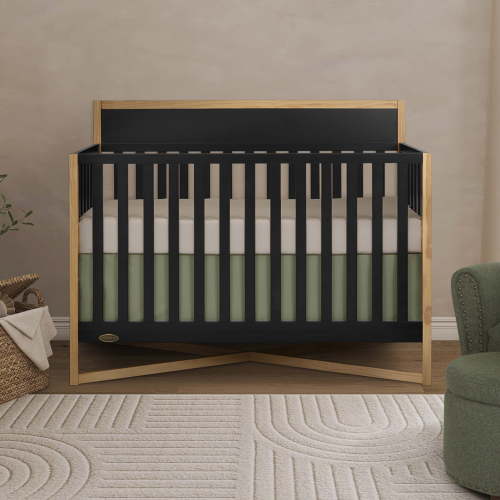 Dream On Me Owen 5-in-1 Convertible Crib, Greenguard Gold & JPMA Certified, Converts from Baby Crib to Toddler Bed, Kids Bed and Full Size Bed, Matte Black