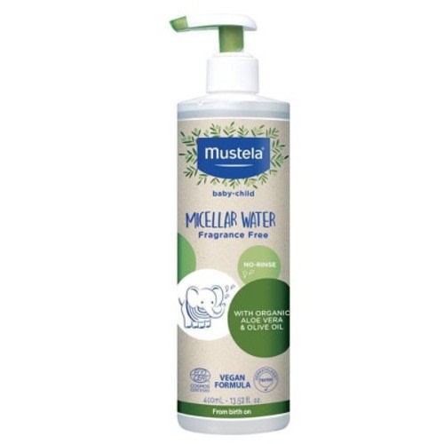 Mustela Organic Micellar Baby Bath Wash Water With Olive Oil And Aloe - 13.5 Fl Oz