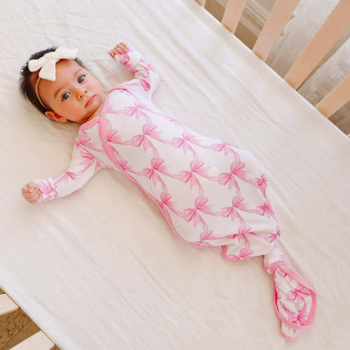 Bamboo Newborn Knotted Gown - Bow My Gosh