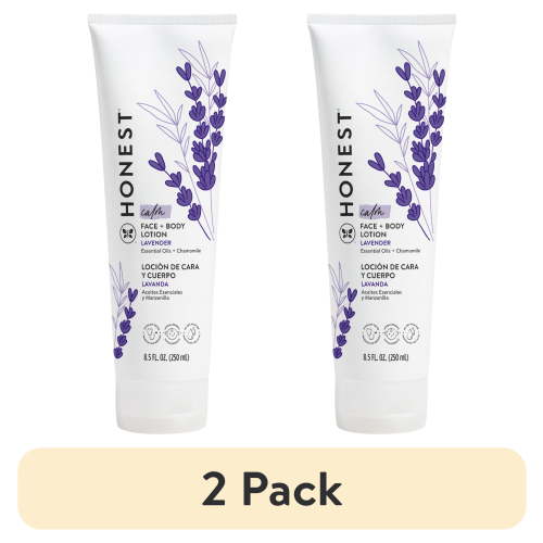 (2 pack) The Honest Company, Baby Face + Body Lotion, Calm Lavender, 8.5 fl. oz.