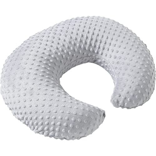 Nursing Pillow and Positioner with Cover for Breastfeeding and Bottle Feeding, Propping Baby, Tummy Time, Baby Sitting Support, Awake-Time Support (Grey, 22" x 17.7" x 5.9")