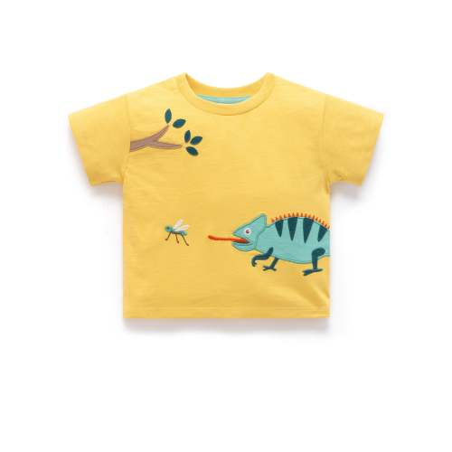 Yellow Chameleon Relaxed Tee - Baby & Kids Tops - Purebaby - Purebaby