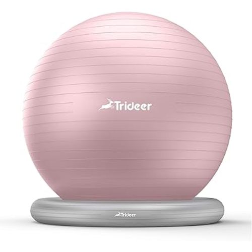 Trideer Yoga Ball Chair with Base - Stability & Fitness Ball Seat for Home Office, Pregnancy & Workout