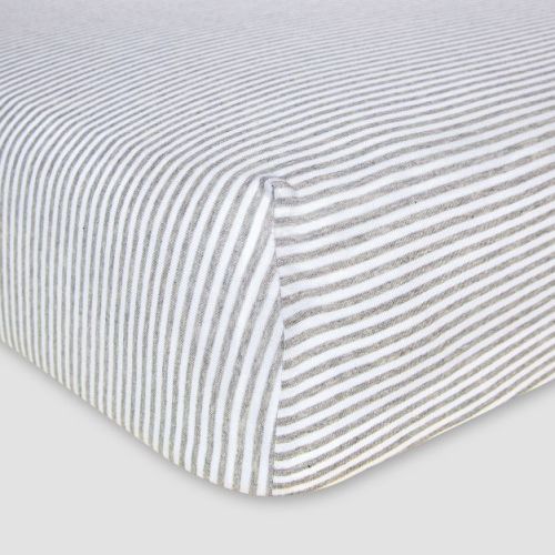 Burt's Bees Baby® Fitted Crib Sheet - Grey Stripe