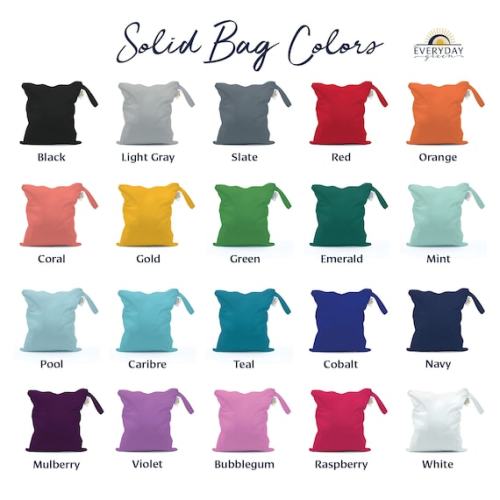 Waterproof Wet Bag for Diaper Bag | Slate with Snap in size Medium