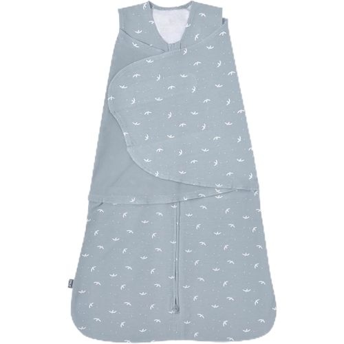 HALO 100% Cotton Sleepsack Swaddle, 3-Way Adjustable Wearable Blanket, TOG 1.5, Birds, Small, 3-6 Months