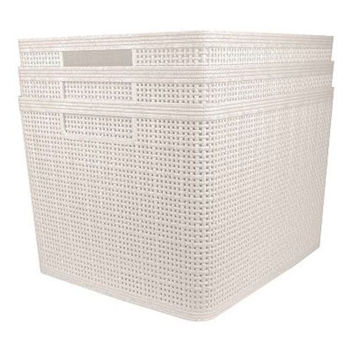 Belle Maison 3-pk. Large Regtangular Wheat Bins