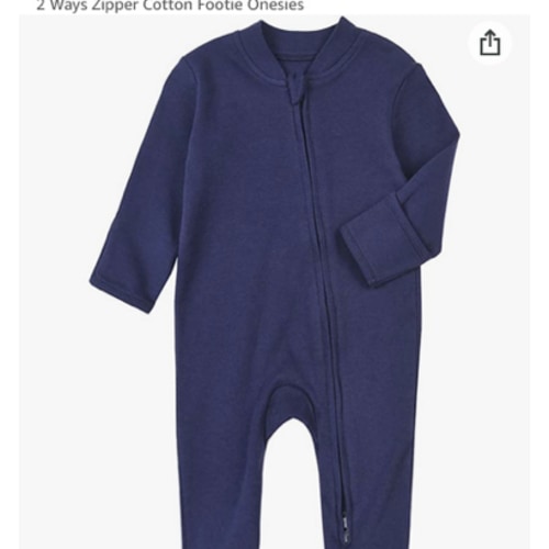 Baby Footed Pajamas with Mitten Cuffs - Unisex Newborn Infant 2 Ways Zipper Cotton Footie Onesies