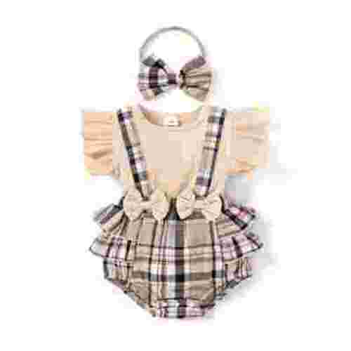 PatPat Baby Girl Clothes Ruffle-sleeve Romper & Headband Set, Sizes 9-12 Months