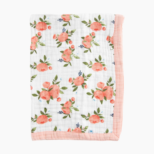 Little Unicorn Cotton Muslin Baby Receiving Quilt - Watercolor Roses