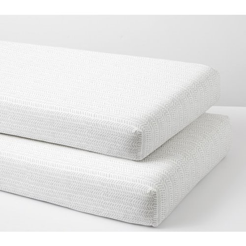 Sateen Chevron Crib Sheets