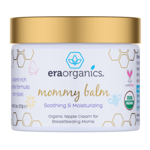 Era Organics Soothing Nipple Cream for Breastfeeding Moms - 100% Natural, USDA Organic Calming Nipple Balm For Chapped, Irritated, Sensitive Skin. Non-GMO, Baby Safe Breastfeeding Cream 2oz