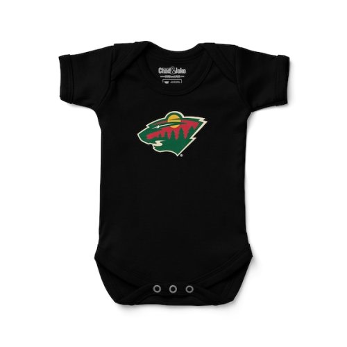 Newborn & Infant Minnesota Wild Chad & Jake Black Primary Logo Bodysuit