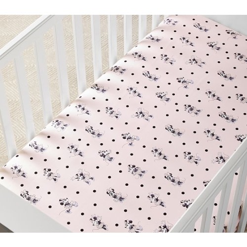 Disney Minnie Mouse Organic Crib Fitted Sheet | Pottery Barn Kids