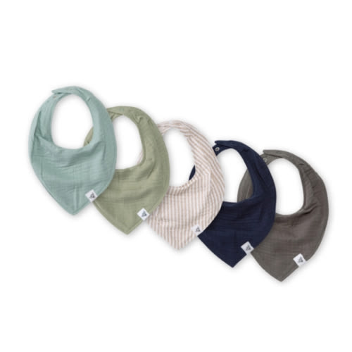 Organic Cotton Baby Bandana Bibs - Ash