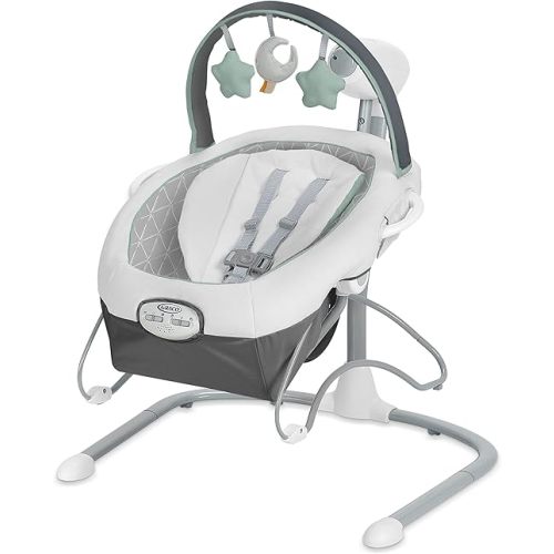 Graco Soothe ’n Sway LX Portable Baby Swing and Baby Bouncer Bouncer, Multi Direction Seat, 2 Speed Vibration, Derby