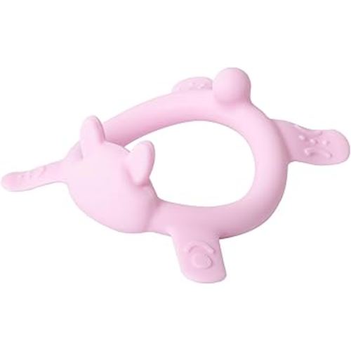 Pigeon Silicone Animal-Shaped Baby Teether, Pink Rabbit, 3M+, 1 Count – Multi-Textured Teething Relief Toys, Lightweight & Easy to Grasp