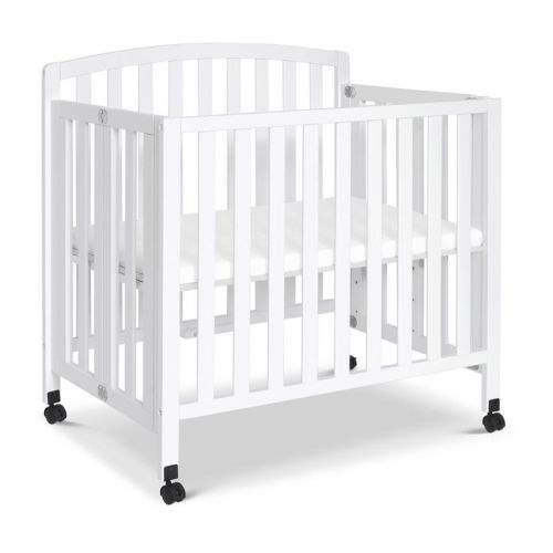daVinci Dylan Folding Portable 3-in-1 Mini Crib and Twin Bed - White