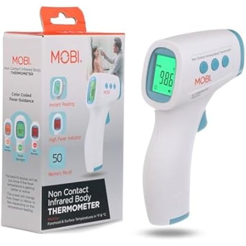 No Touch Thermometer for Baby, Kids, & Adults, Touchless Infrared Thermometer with High Fever Indicator, Non Contact Forehead Digital Thermometer with Object Temperature Mode, Easy to Use