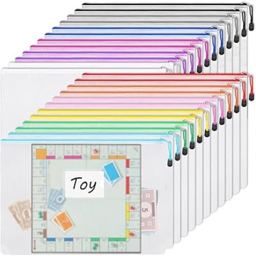 Amazon.com : EOOUT 24pcs Mesh Zipper Pouch Bags A3 Extra Large Document Bag with Label Pocket, 16.9x12 Inches, Plastic Zip File Folders, Puzzles, Board Game Storage for Organizing Office Home : Office Products