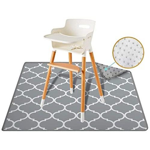 54" Large ReignDrop Splat Mat for High Chair, Play Mat, Picnic, Art and Crafts for Baby, Kids, Non Slip, Waterproof, Washable, Portable, Durable, Reusable Splash, Spill Mat for Pet Litter (Lattice)