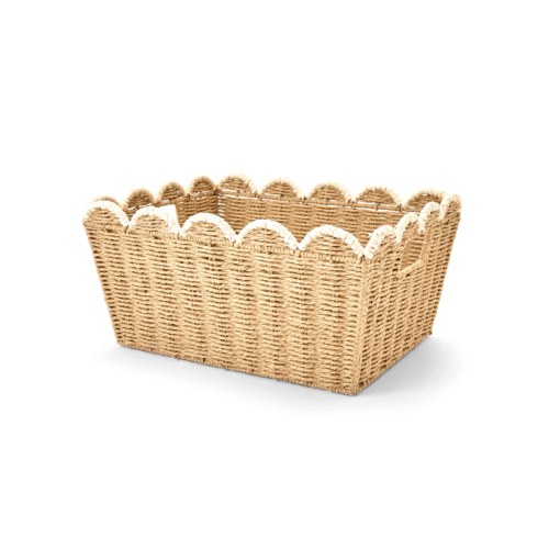 Wave Paper Rope Basket - Medium - Green - One Size