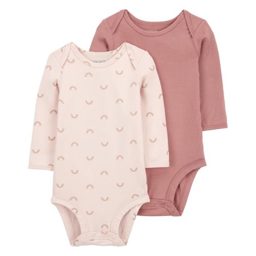 Baby 2-Pack PurelySoft Long-Sleeve Bodysuits - 3M