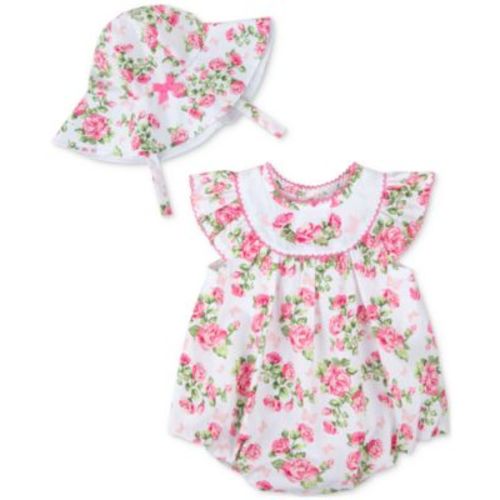 Baby Girls 2-Pc. Floral Romper & Sun Hat Set