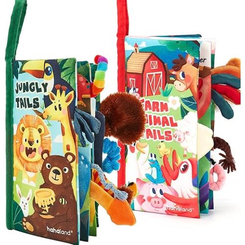 hahaland Baby Books 0-6 Months,Infant Tummy Time Toys High Contrast Sensory Baby Toys 6 to 12 Months Touch Feel Book Gift Christmas Stocking Stuffers for Boys Girls 0-3 Months Book Early Learning Toy