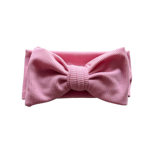 Ribbed Bow, Carnation Pink