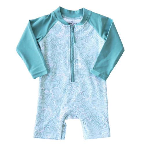 Long Sleeve Rash Guard Swim Romper Shortie | Makin' Waves* - 3-6 Months