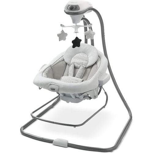 Graco DuetConnect LX Portable Baby Swing and Bouncer, Multi-Direction Baby Bouncer Seat, Multiple Swing Speeds, Great Gift for New Parents, Redmond