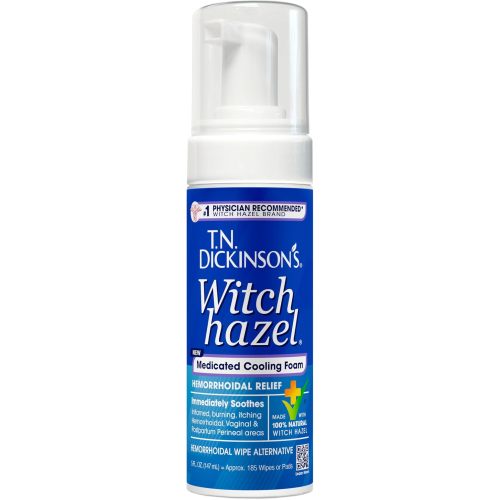T.N. Dickinson's Medicated Cooling Foam with Witch Hazel | Hemorrhoid Treatment & Postpartum Relief | Feminine & Rectal Care | Aloe-Infused | 5 Fl Oz