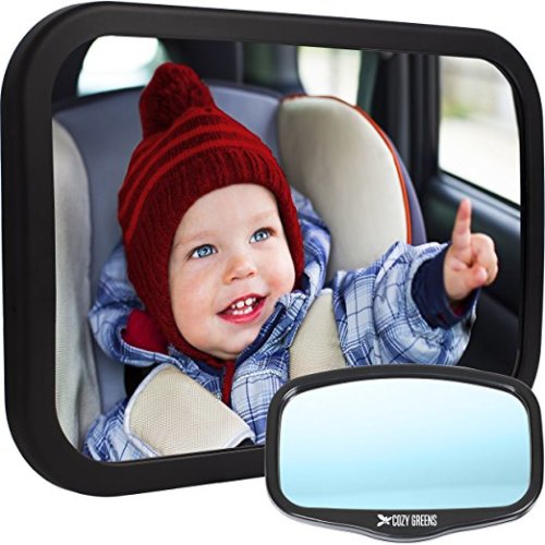 Baby Car Mirror for Back Seat | View Rear Facing Infant in Backseat | CRASH TESTED Best Newborn Safety Secure Double-Strap | FREE Cleaning Cloth & eBook | Lifetime Warranty | Baby Shower Gift Box